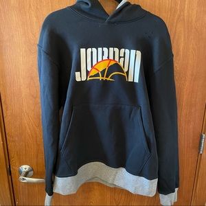 NWT Men’s Black Nike Air Jordan Fleece Hoodie Sweatshirt Size Medium